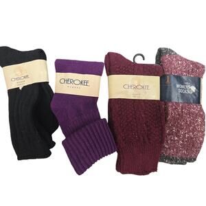 4 Vintage Pairs of Cherokee Socks Woman's SZ 9-11 NOS 1996-2001